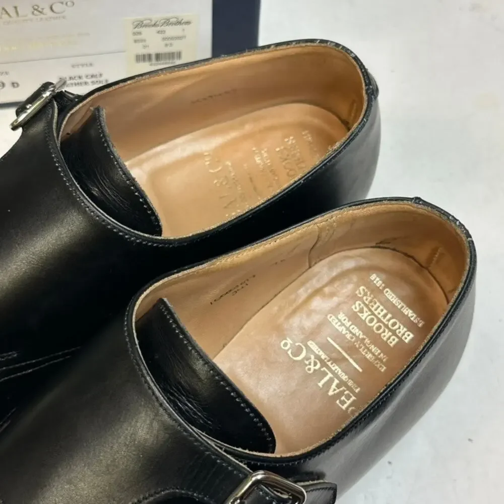 VGUC Crockett & Jones x Brooks Brothers Double Monk Black Made in England US 9 D